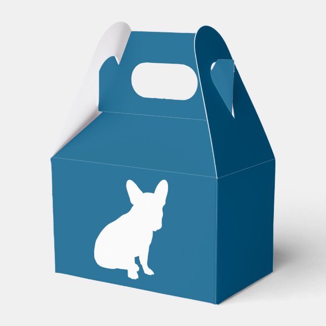 French Bulldog Themenparty - Baby Dusche blau Geschenkschachtel (Vorderseite)