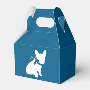 French Bulldog Themenparty - Baby Dusche blau Geschenkschachtel