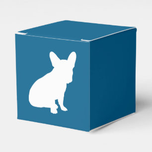 French Bulldog Themenparty - Baby Dusche blau Geschenkschachtel