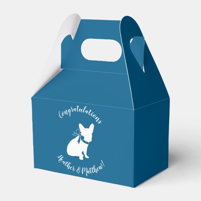 French Bulldog Themenparty - Baby Dusche blau Geschenkschachtel (Vorderseite)