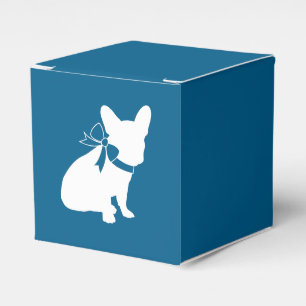 French Bulldog Themenparty - Baby Dusche blau Geschenkschachtel
