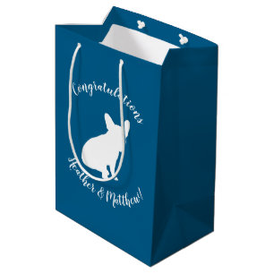 French Bulldog Themenparty - Baby Dusche blau Mittlere Geschenktüte