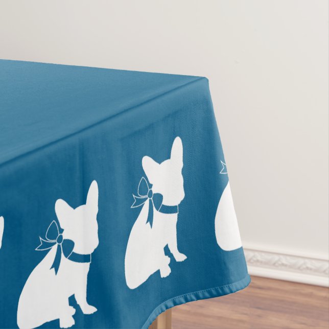 French Bulldog Themenparty - Baby Dusche blau Tischdecke (Beispiel)