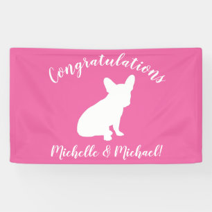 French Bulldog Themenparty - Babydusche pink Banner