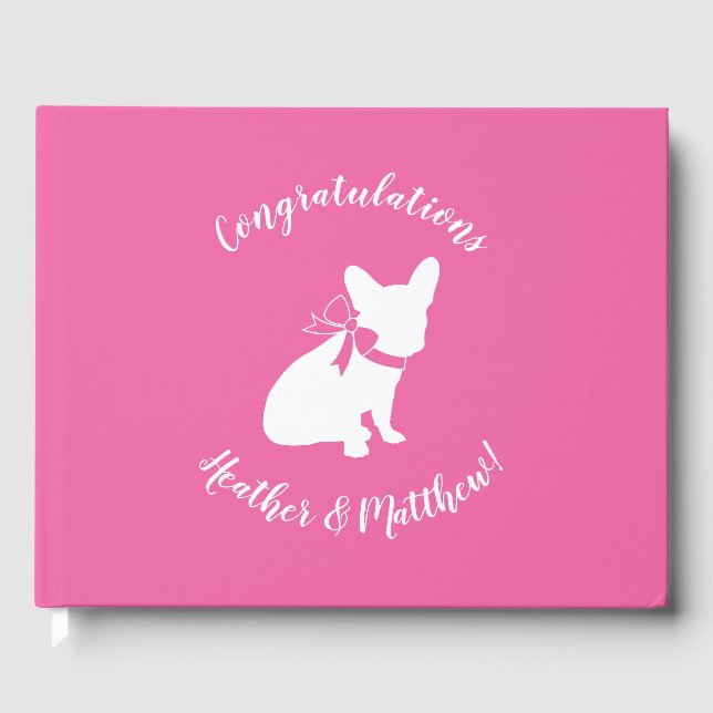 French Bulldog Themenparty - Babydusche pink Gästebuch (Vorderseite)