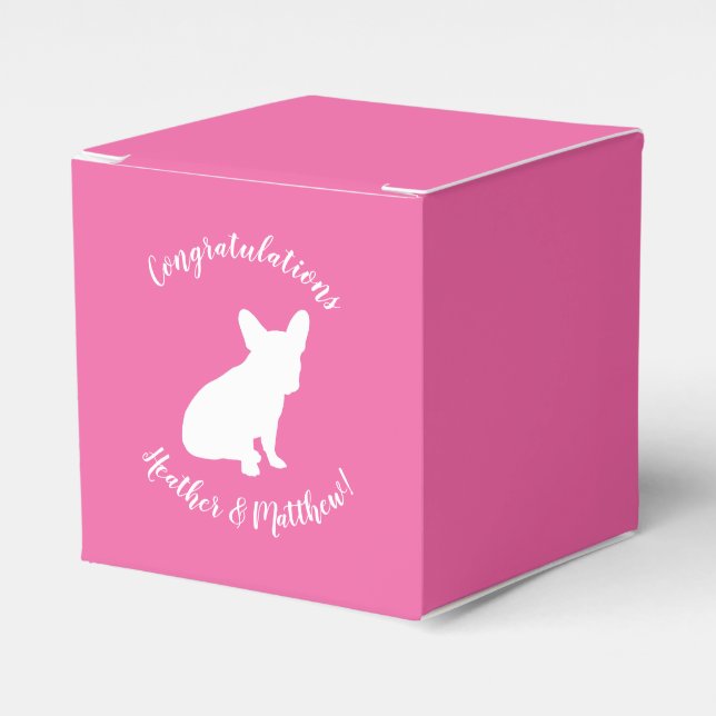 French Bulldog Themenparty - Babydusche pink Geschenkschachtel (Vorderseite)