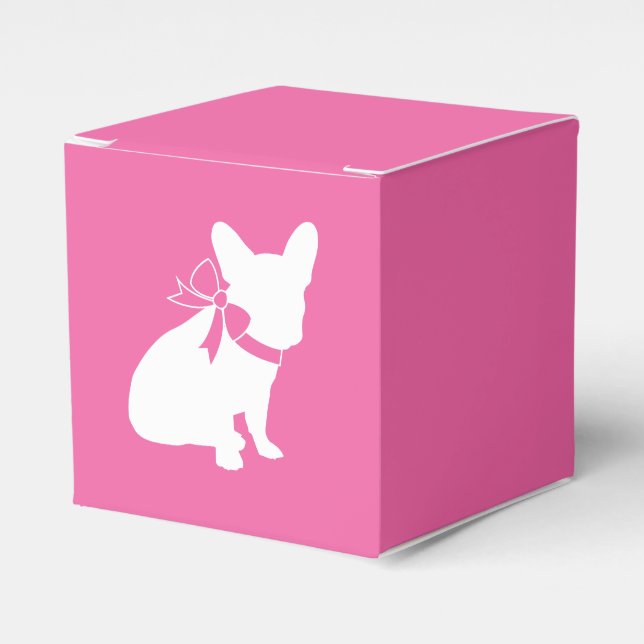 French Bulldog Themenparty - Babydusche pink Geschenkschachtel (Vorderseite)