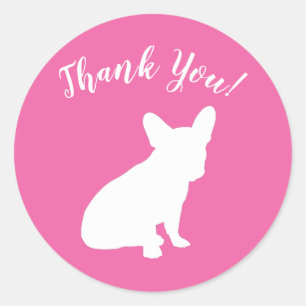 French Bulldog Themenparty - Babydusche pink Runder Aufkleber