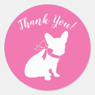 French Bulldog Themenparty - Babydusche pink Runder Aufkleber