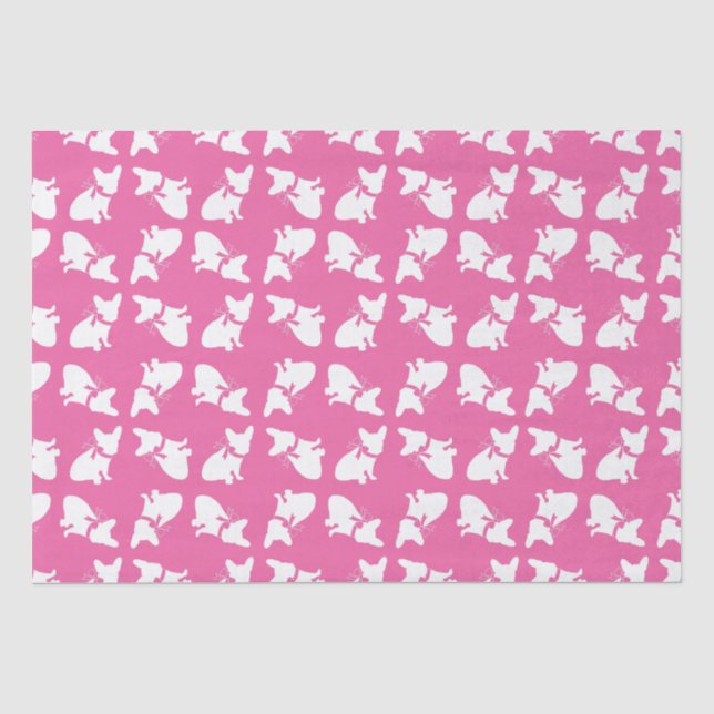 French Bulldog Themenparty - Babydusche pink Seidenpapier (Vorderseite)