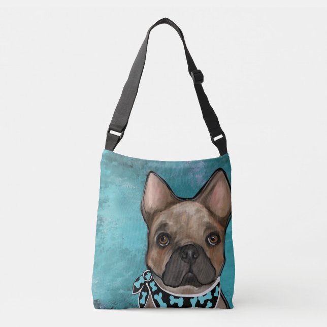 FRENCH BULLDOG TRAGETASCHEN MIT LANGEN TRÄGERN (Vorderseite)