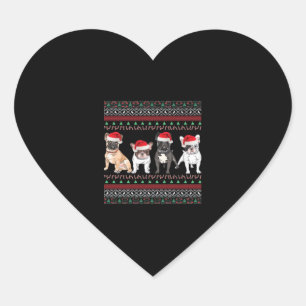 French Bulldog Ugly Christmas Sweater Essential T- Herz-Aufkleber