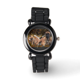French Bulldog und Mastiff Freunde Armbanduhr