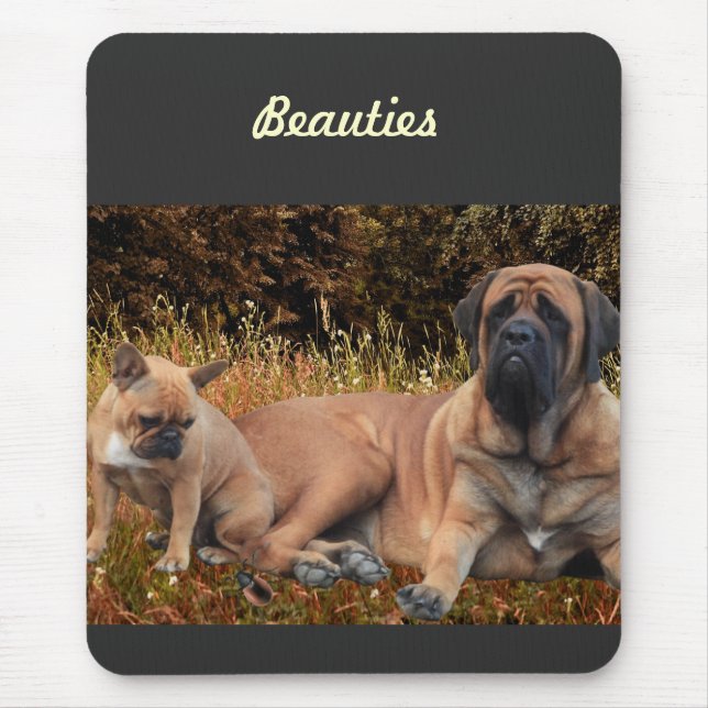 French Bulldog und Mastiff Freunde Mousepad (Vorne)