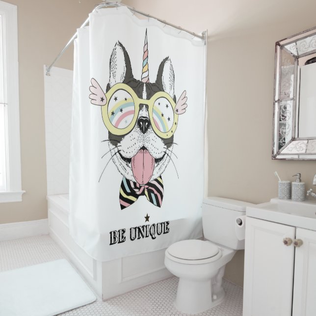 French Bulldog Unicorn Duschvorhang (Beispiel)