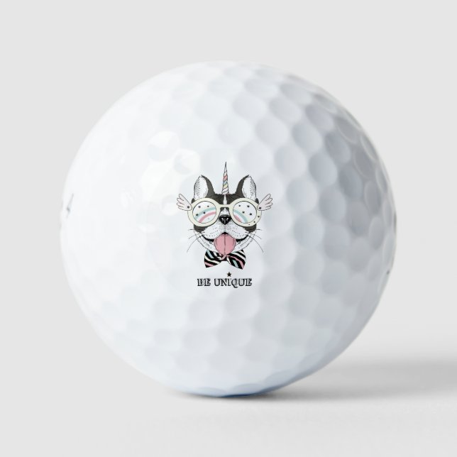 French Bulldog Unicorn Golfball (Vorderseite)