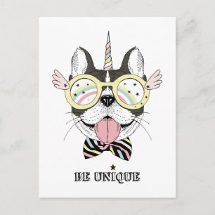 French Bulldog Unicorn Postkarte