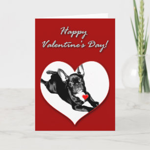 French Bulldog Valentines Day Card Feiertagskarte