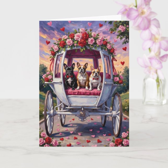 French Bulldog Valentine's Day  Karte (Orchidee)