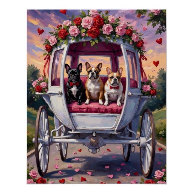 French Bulldog Valentine's Day  Poster (Vorderseite)