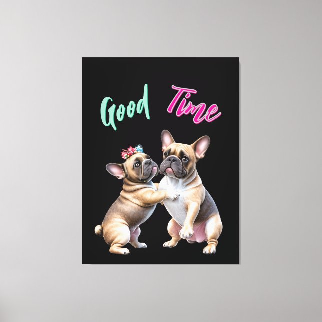 French Bulldog  verliebt Valentinstag  Leinwanddruck (Vorderseite)
