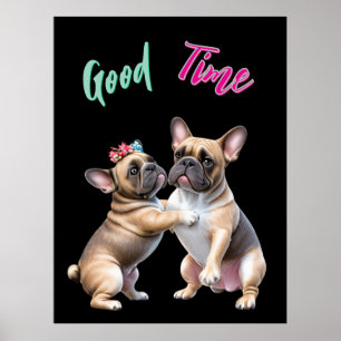 French Bulldog  verliebt Valentinstag  Poster