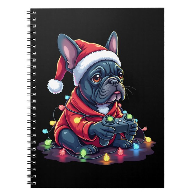 French Bulldog Video Game Controller Light Snow Sa Notizblock (Vorderseite)