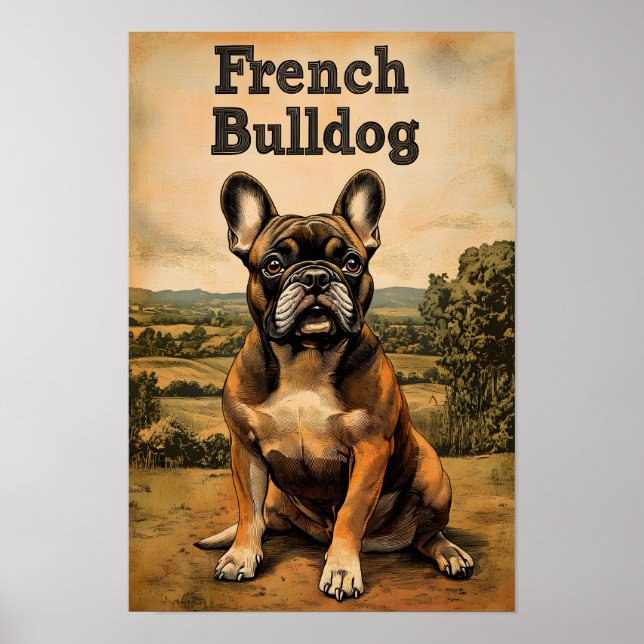 French Bulldog Vintage Art Poster (Vorne)
