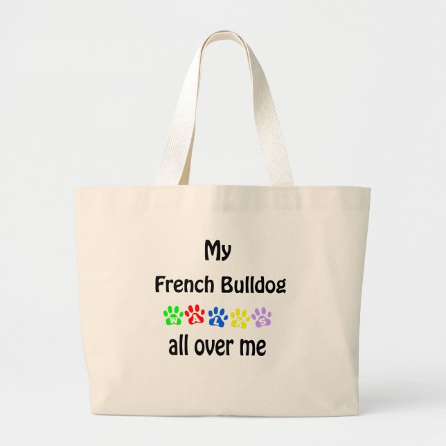 French Bulldog Walking Design Jumbo Stoffbeutel (Vorne)