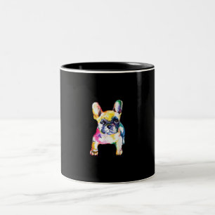 French Bulldog Watercolor Hand Zeichnend Geschenk Zweifarbige Tasse