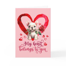 French Bulldog Watercolor Valentinstag Card