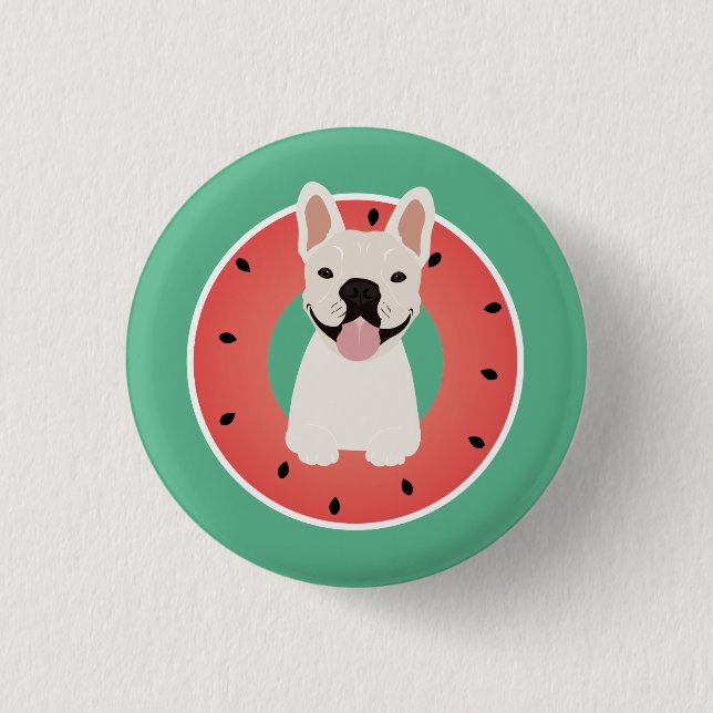 French Bulldog Watermelon Fruit Button (Vorderseite)