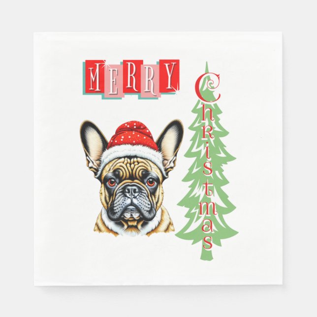 French Bulldog Weihnachtsgeschenk Serviette (Vorderseite)