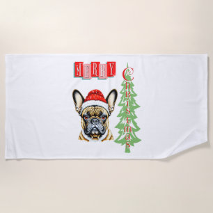 French Bulldog Weihnachtsgeschenk Strandtuch