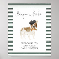 French Bulldog Welcome Baby Shooter Poster