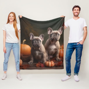 French Bulldog Welpe Autumn Delight Pumpen Fleecedecke