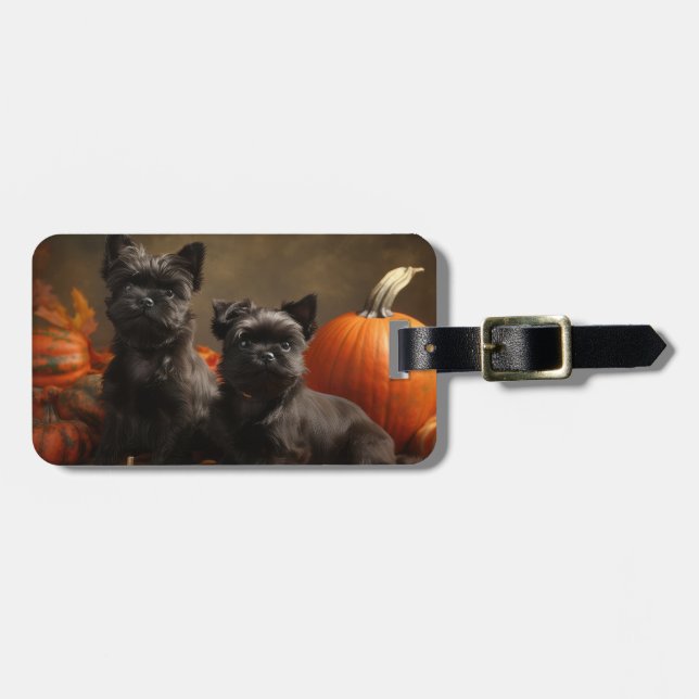 French Bulldog Welpe Autumn Delight Pumpen Gepäckanhänger (Vorderseite horizontal)