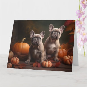 French Bulldog Welpe Autumn Delight Pumpen Karte