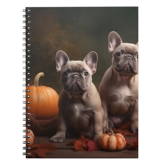 French Bulldog Welpe Autumn Delight Pumpen Notizblock (Vorderseite)