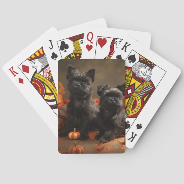 French Bulldog Welpe Autumn Delight Pumpen Spielkarten (Rückseite)