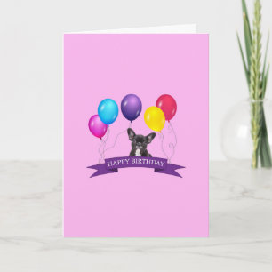 French BullDog Welppy Happy Birthday Grußkarte Karte