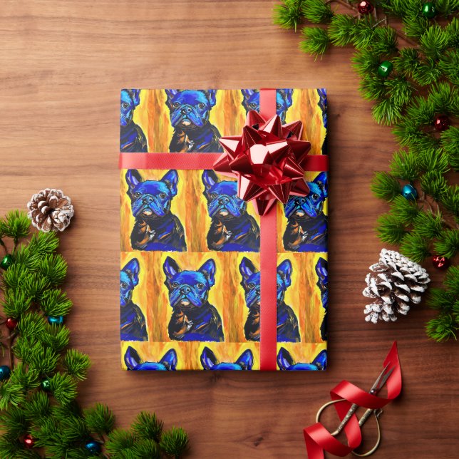 French Bulldog Wrapping Paper Geschenkpapier (Feiertagsgeschenk)