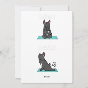 French Bulldog Yoga Inhale Exhale Funny Dog Gift Feiertagskarte