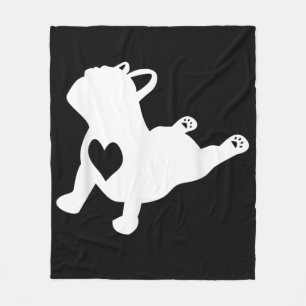 French Bulldog Yoga Liebe Herzstück Frenchie Worko Fleecedecke