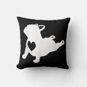French Bulldog Yoga Liebe Herzstück Frenchie Worko Kissen