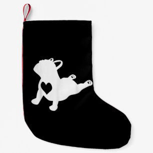 French Bulldog Yoga Liebe Herzstück Frenchie Worko Kleiner Weihnachtsstrumpf