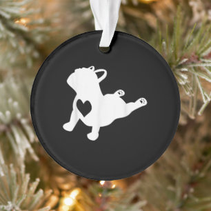 French Bulldog Yoga Pose Liebe Herzgeschenk Ornament