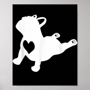 French Bulldog Yoga Pose Liebe Herzgeschenk Poster