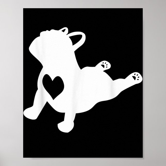 French Bulldog Yoga Pose Liebe Herzgeschenk Poster (Vorne)
