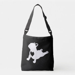 French Bulldog Yoga Pose Liebe Herzgeschenk Tragetaschen Mit Langen Trägern